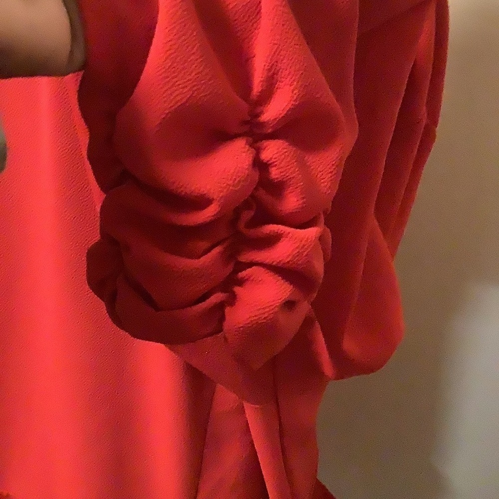 MissLook Women’s 3XL red long sleeves lagen relax boho button front baggy top - Picture 6 of 13